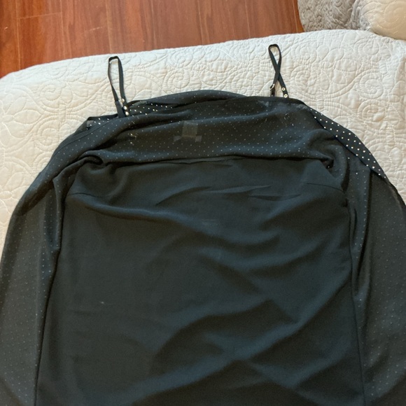 CACHE Y2K Sheer Top Cover Up Tank w Gold Toned Spaghetti Straps Hardware size L - Picture 9 of 14